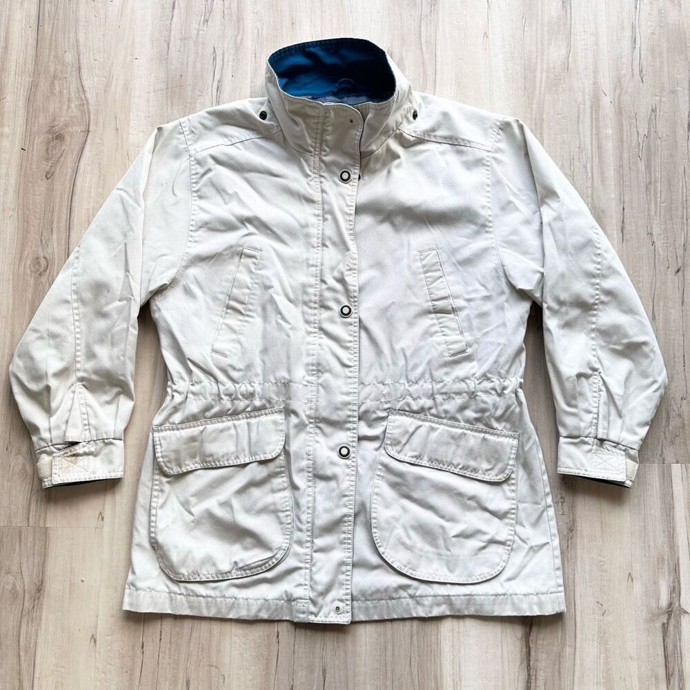 Vintage Pacific Trail Jacket Womens Medium Khaki Flannel Lined Chore Coat